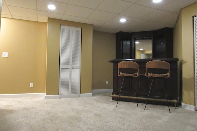 164 Blue Heron Ct, Round Lake, IL 60073 - indoor dry bar featuring carpet floors, recessed lighting, and baseboards