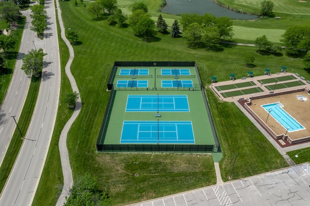 drone / aerial view of a nearby body of water