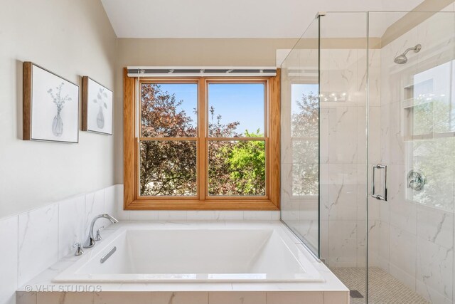 551 Salceda Ln, Mundelein, IL 60060 - bathroom featuring a stall shower and a bath