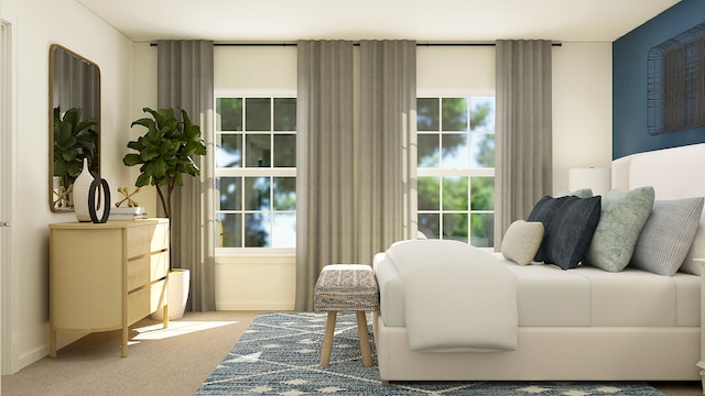 bedroom with carpet