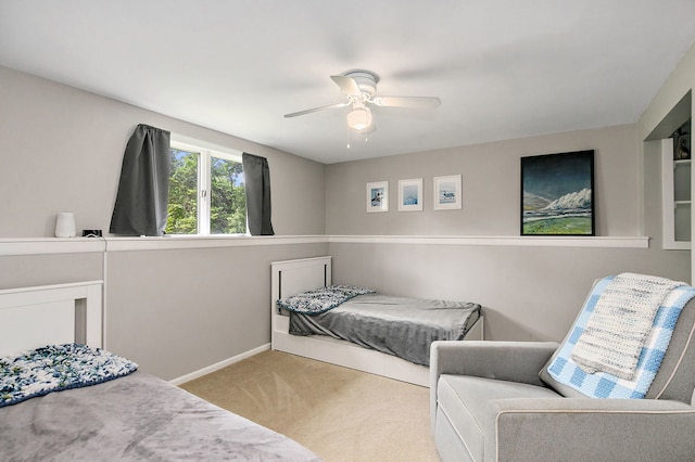 543 Blackhawk Dr, Lake In The Hills, IL 60156 - bedroom with carpet floors, baseboards, and a ceiling fan