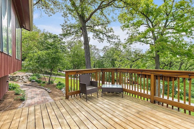 543 Blackhawk Dr, Lake In The Hills, IL 60156 - deck featuring view of scattered trees