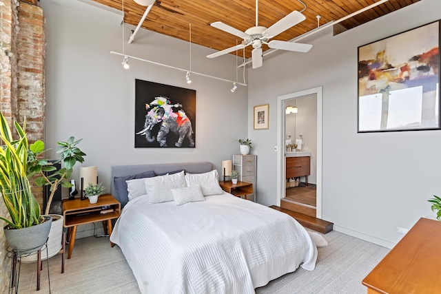 1725 W N Ave Unit 404, Chicago, IL 60622 - carpeted bedroom featuring wooden ceiling and connected bathroom