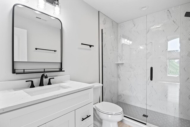 1410 W Newcastle Ct, Inverness, IL 60010 - bathroom with toilet, a marble finish shower, and vanity