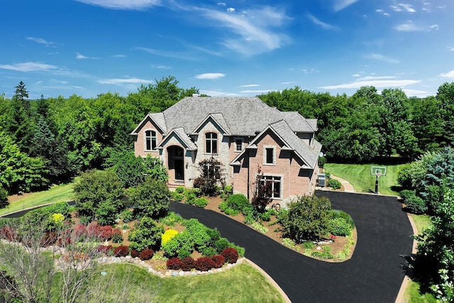 1410 W Newcastle Ct, Inverness, IL 60010 - view of front of home featuring asphalt driveway, stone siding, and brick siding