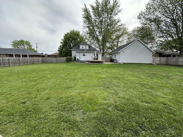 view of yard featuring a deck