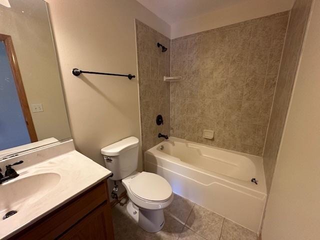 15810 Scotsglen Rd, Orland Park, IL 60462 - full bathroom featuring toilet, tile patterned floors, vanity, and shower / bath combination