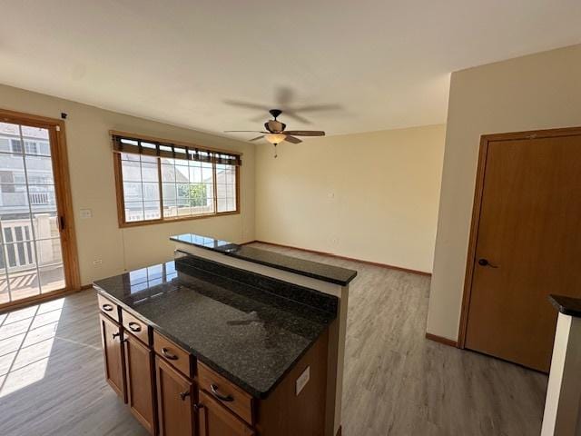 15810 Scotsglen Rd, Orland Park, IL 60462 - kitchen featuring light wood-type flooring, plenty of natural light, and ceiling fan