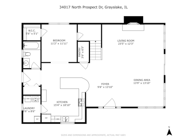 34017 N Prospect Dr, Grayslake, IL 60030 - floor plan / room layout