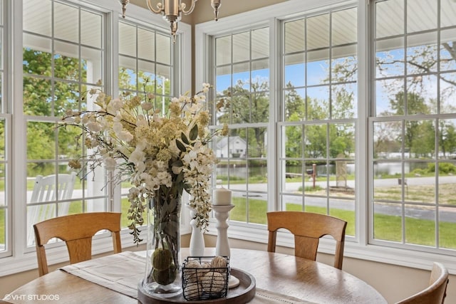34017 N Prospect Dr, Grayslake, IL 60030 - sunroom with a chandelier