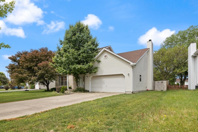 959 Campbell Dr, Naperville, IL 60563 - view of front facade featuring a garage, a chimney, and concrete driveway