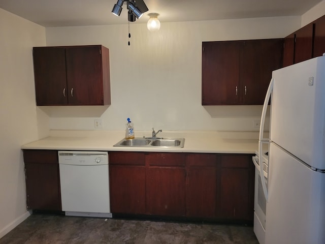 1140 Cedar St Unit 3A, Glendale Heights, IL 60139 - kitchen with white appliances, a sink, light countertops, and baseboards
