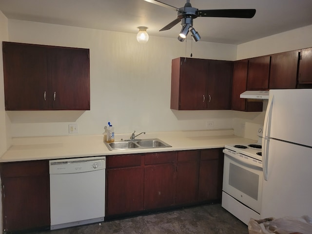 1140 Cedar St Unit 3A, Glendale Heights, IL 60139 - kitchen featuring white appliances, a sink, under cabinet range hood, and light countertops