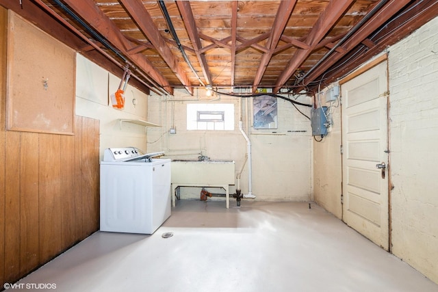 2852 W 84th Pl, Chicago, IL 60652 - below grade area featuring electric panel and a sink
