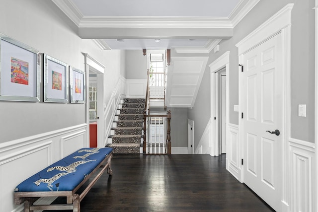 1100 Forest Ave, Wilmette, IL 60091 - recreation room with a decorative wall, wood finished floors, crown molding, and a wainscoted wall