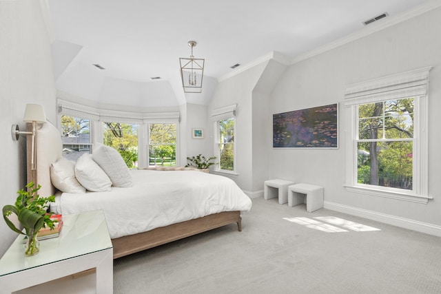 1100 Forest Ave, Wilmette, IL 60091 - bedroom featuring baseboards, carpet flooring, and crown molding