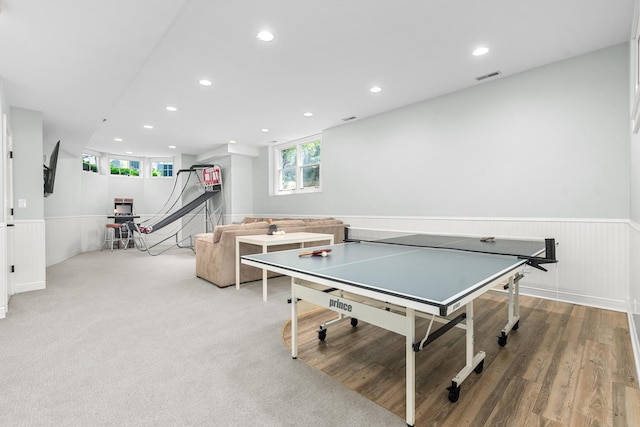 1100 Forest Ave, Wilmette, IL 60091 - recreation room featuring wainscoting, recessed lighting, and healthy amount of natural light