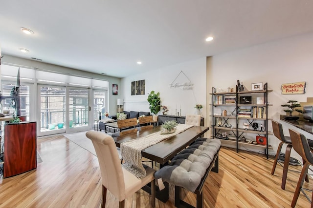 2251 W Saint Paul Ave Unit 2D, Chicago, IL 60647 - dining space featuring light wood-style flooring and recessed lighting