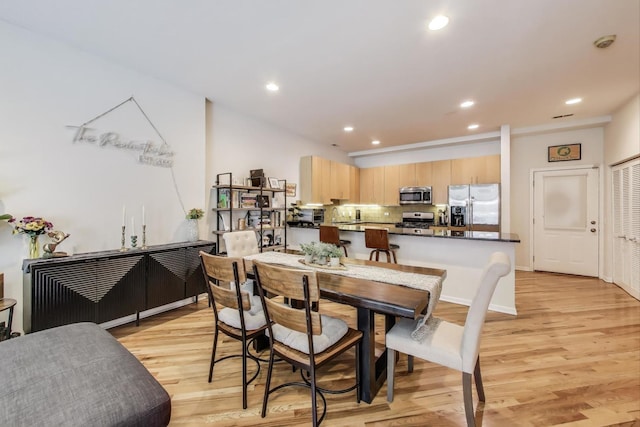 2251 W Saint Paul Ave Unit 2D, Chicago, IL 60647 - dining space featuring light wood-type flooring and recessed lighting