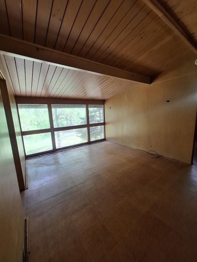 2065 Hickory Ln, Schaumburg, IL 60195 - spare room featuring beamed ceiling and wood ceiling