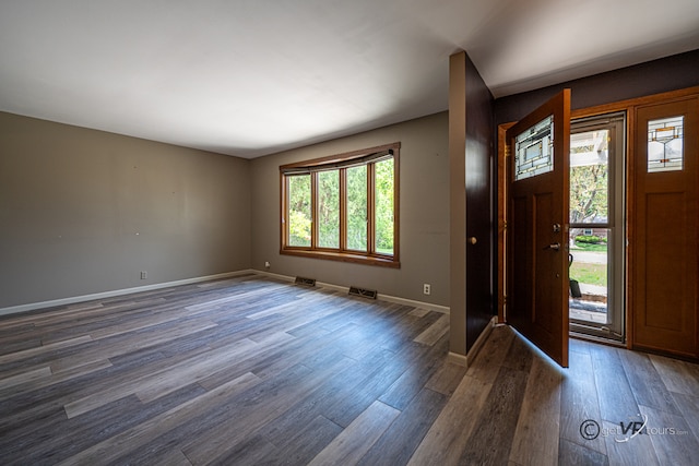 2031 W Winchester Dr, Freeport, IL 61032 - entrance foyer featuring dark wood finished floors and baseboards