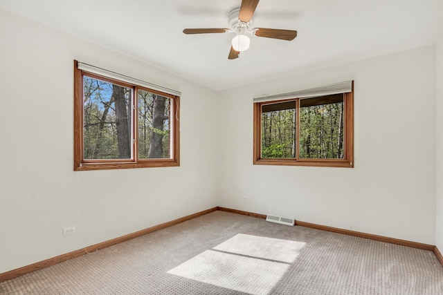 2030 Burke Dr, Winthrop Harbor, IL 60096 - carpeted spare room featuring plenty of natural light, baseboards, and a ceiling fan