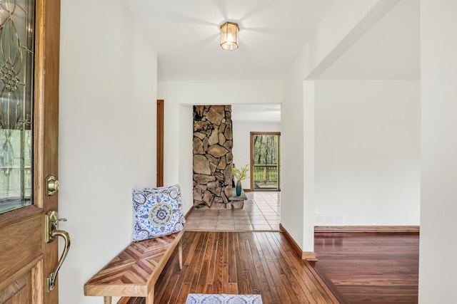 2030 Burke Dr, Winthrop Harbor, IL 60096 - foyer with wood-type flooring and baseboards