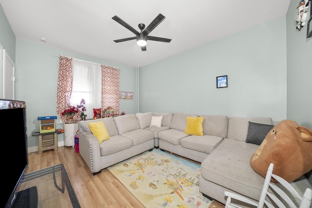 5815 W Roosevelt Rd, Cicero, IL 60804 - living area with wood finished floors and ceiling fan