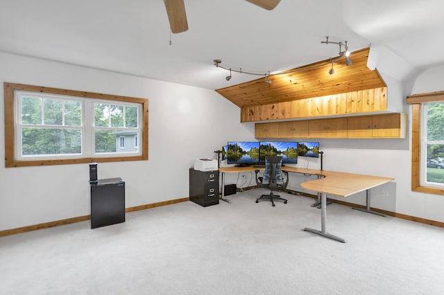 2S579 Partridge Rd, Batavia, IL 60510 - office with baseboards, carpet, and ceiling fan