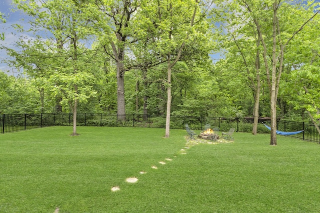 2S579 Partridge Rd, Batavia, IL 60510 - view of yard with a fire pit