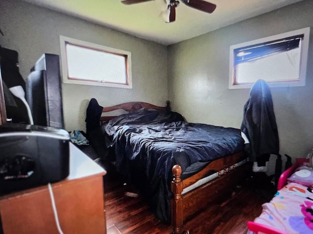 721 6th St, Lasalle, IL 61301 - bedroom with wood finished floors, multiple windows, and ceiling fan