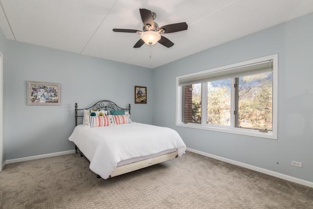 400 S NW Hwy Unit 309, Park Ridge, IL 60068 - carpeted bedroom featuring baseboards and ceiling fan