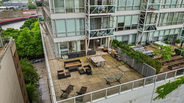 653 N Kingsbury St Unit 706, Chicago, IL 60654 - rear view of house with an outdoor living space