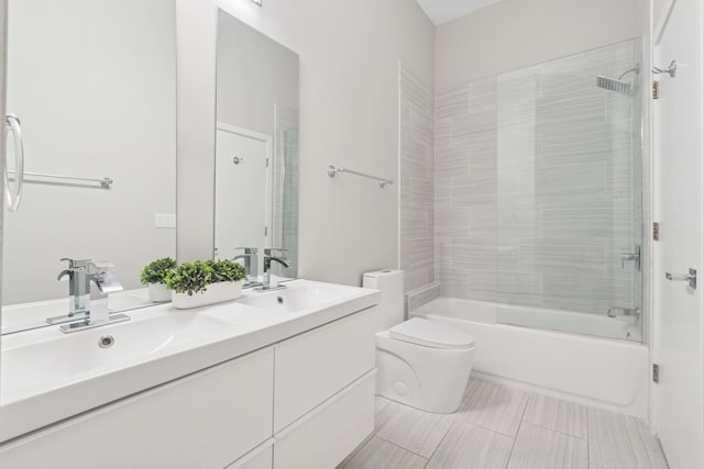 2534 W Haddon Ave, Chicago, IL 60622 - full bath featuring toilet, washtub / shower combination, double vanity, and tile patterned floors