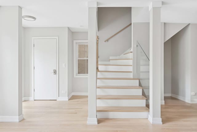 2534 W Haddon Ave, Chicago, IL 60622 - staircase with wood finished floors and baseboards
