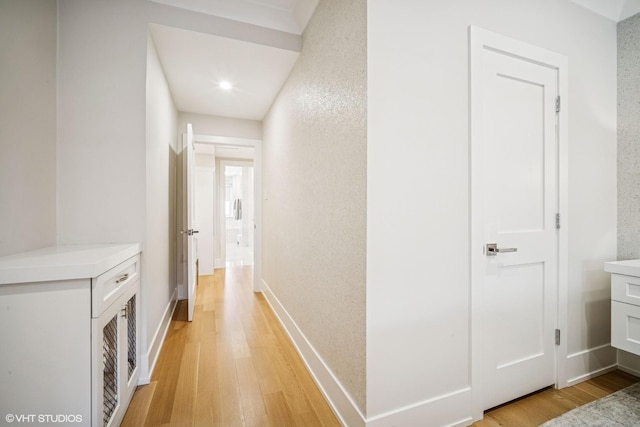 4300 N Marine Dr Unit 306, Chicago, IL 60613 - hall with light wood-style floors, baseboards, and recessed lighting