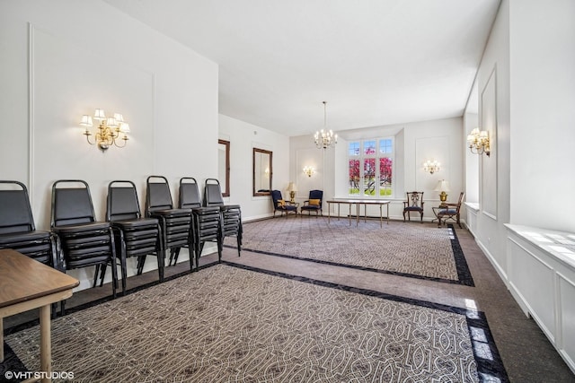 4300 N Marine Dr Unit 306, Chicago, IL 60613 - home theater room with a chandelier and carpet