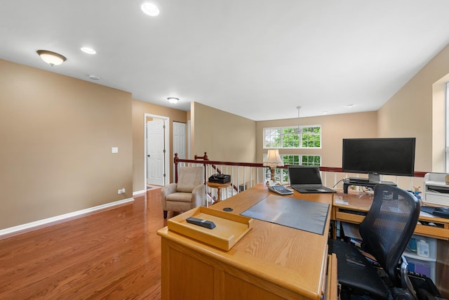 307 Lake Gillilan Way, Algonquin, IL 60102 - office area featuring light wood-style floors, recessed lighting, and baseboards