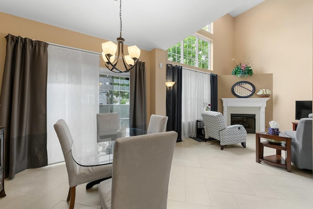 307 Lake Gillilan Way, Algonquin, IL 60102 - dining room featuring a chandelier and a fireplace