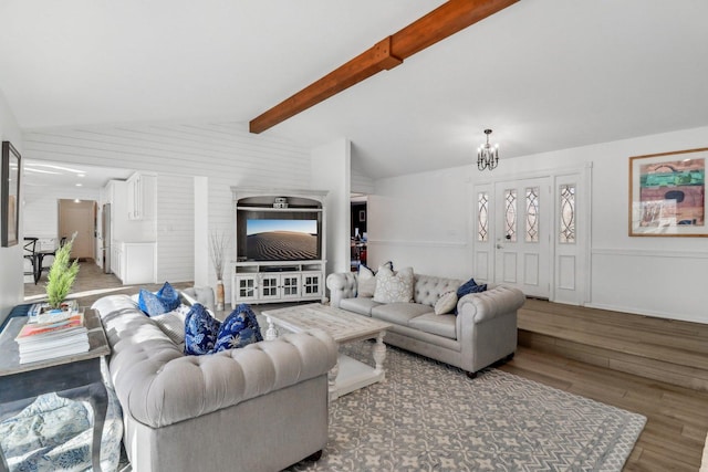 723 Beacon Dr, Lake Barrington, IL 60010 - living area featuring wood finished floors and a chandelier