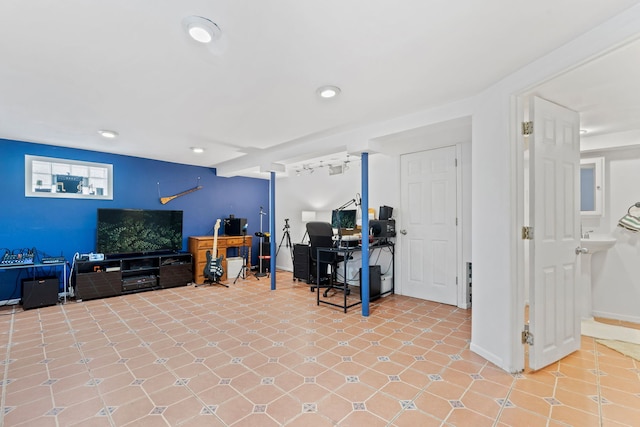 7217 W 57th St, Summit, IL 60501 - office area featuring recessed lighting and baseboards