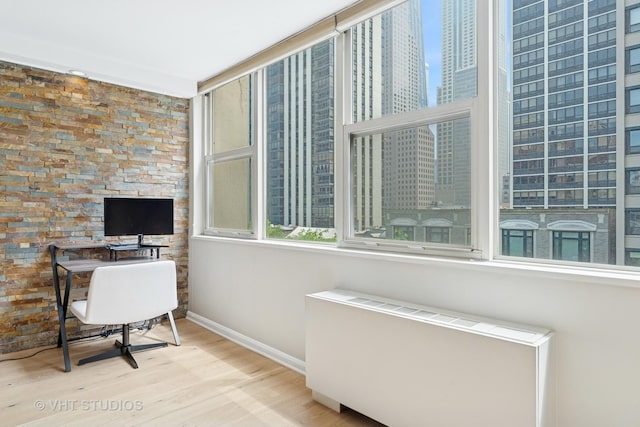 40 E Cedar St Unit 8Cd, Chicago, IL 60611 - home office with wood finished floors and radiator heating unit