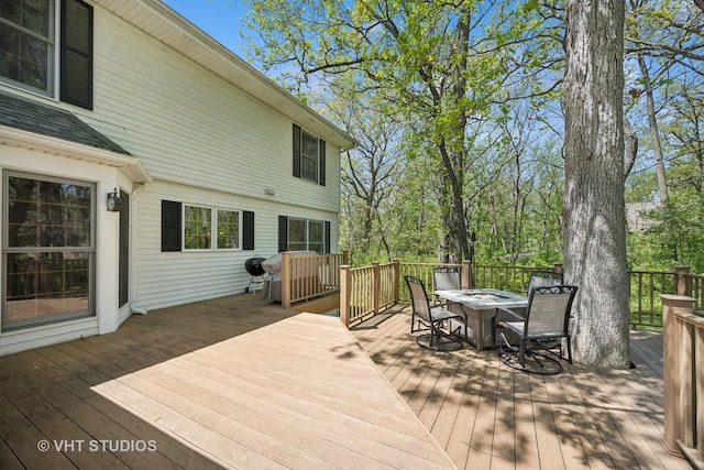 5808 Amherst Ct, Mchenry, IL 60050 - wooden deck featuring outdoor dining space