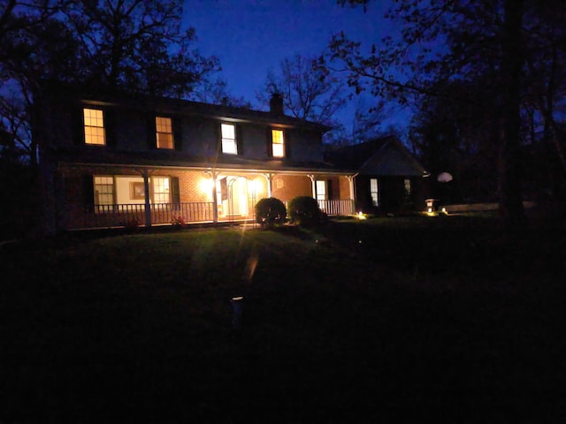5808 Amherst Ct, Mchenry, IL 60050 - view of front facade with a chimney and covered porch