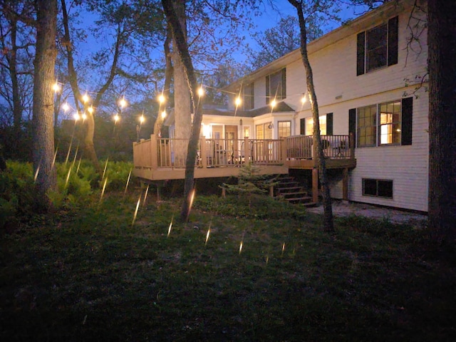 5808 Amherst Ct, Mchenry, IL 60050 - back of house featuring a deck and stairs