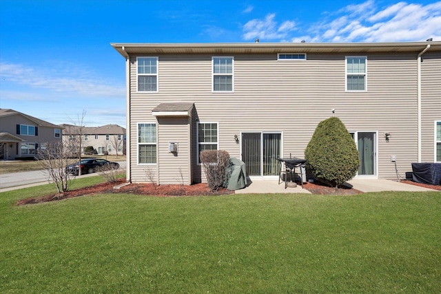 217 Owen St, Matteson, IL 60443 - back of property with a lawn, a patio, and central AC unit