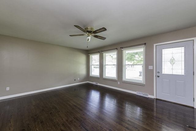 916 Wilson Ct, Zion, IL 60099 - entryway with ceiling fan and dark wood-style flooring