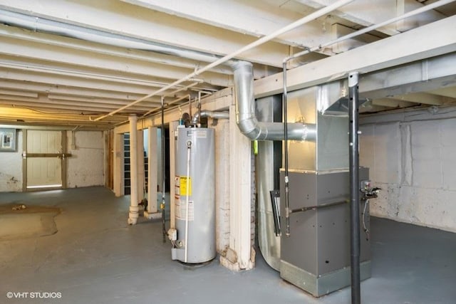 1505 E 76th Pl, Chicago, IL 60619 - unfinished basement featuring water heater and heating unit
