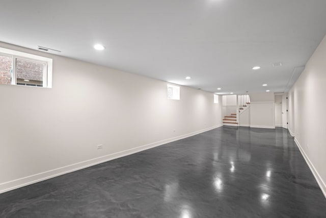 2934 Maple Ave, Berwyn, IL 60402 - below grade area with stairs, baseboards, and recessed lighting
