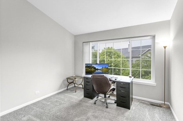 2451 Stonegate Rd Unit 2451, Algonquin, IL 60102 - carpeted office space featuring baseboards and vaulted ceiling